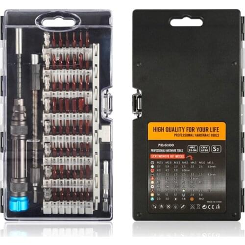 Chrome Vanadium Precision Screwdriver Set Flexible Drill Shaft Disassembly Alloy Steel 60-in-1 Screwdriver Repair Open Tool Kit