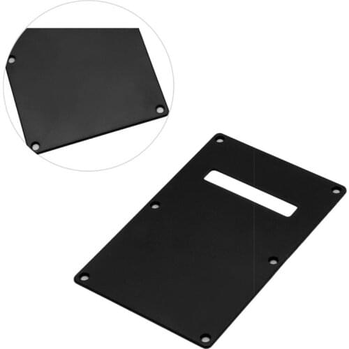 Single Ply Back Plate Rear Tremolo Cover No Screws for Electric Guitar Black