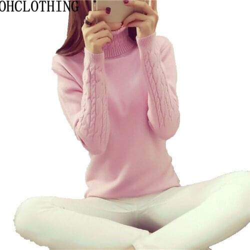 OHCLOTHING Autumn Winter Women Sweaters and Pullovers Fashion turtleneck Sweater Women twisted thickening slim pullover sweater