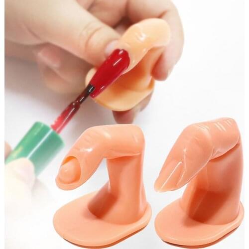 Practice Finger Manicure Practice Hand Acrylic Nail Tips Fake Nails with Design Nail Swatches Plastic Display Tool