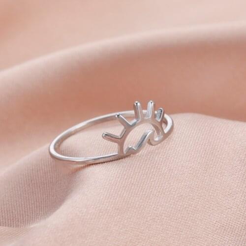 COOLTIME Simple Design Sea Wave Sun Rings Ocean Surf Ring Silver Color Finger Ring Fashion Jewelry for Women Wedding Gift