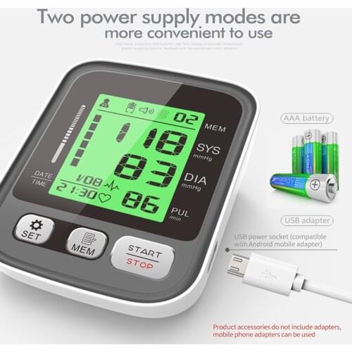 3 Color LCD Display Blood Pressure Monitors Upper Arm Sphygmomanometers Automatic Household Tonometer Voice Function Tensiometer
