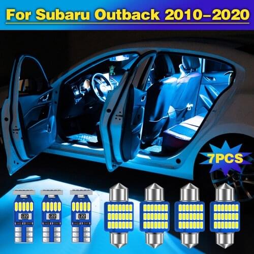 7pcs T10 LED Canbus Bulbs Car Interior Reading Lights For Subaru Outback 2010 2011 2012 2013 2014 2015 2016 2017 2018 2019 2020