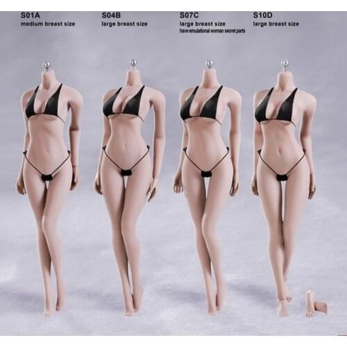 TBLeague 1/6 Seamless mid/Large Breast Bust Female Body S10D S07C S09C for 1/6 Head Figure KT005/KT004/KT007/KT008 Head sculpt