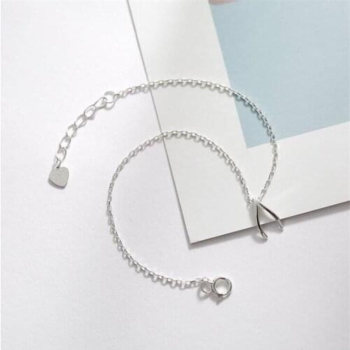 Fine 925 Sterling Silver Korean fashion Lucky Wishing Bone Fresh Personality Adjustable Chain Bracelet For Women Jewelry SB073