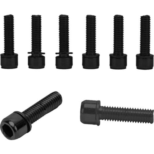 6pcs Black/Purple Stainless Steel Screws Bolts With Washer M5*18mm For Bike Bicycle Stems & Handlebar