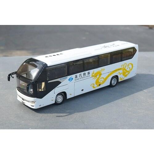 High quality clasic 1:42 Yutong Suqi Speed bus 6128 white diecast scale bus models with samll gift