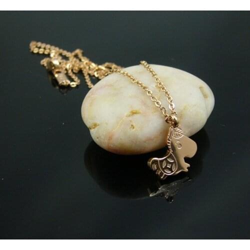 Hot Sale Small Horse Rose Gold Color Stainless Steel Necklace