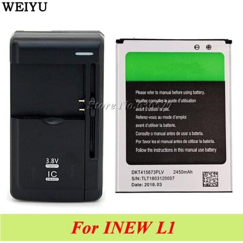 1LOT=1PC 2450mAh High Quality DKT415673PLV Battery for INEW L1 Batterie Bateria Batterij Accumulator+1PC Universal Dock Charger