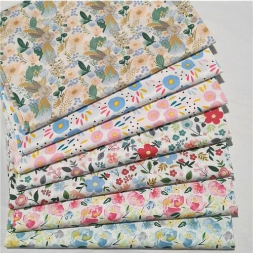 160x50cm Vintage Small Floral Pastoral Flowers Twill Cotton Sewing Fabric Making Bedding Dress Handmade Pajamas Bag Cloth