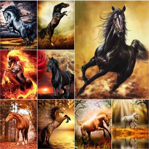 5D DIY Diamond Painting Horse Full Drill Handmade Hobby Cross Stitch Gift Home Decor Art Picture Mosaic Embroidery Tools Kits