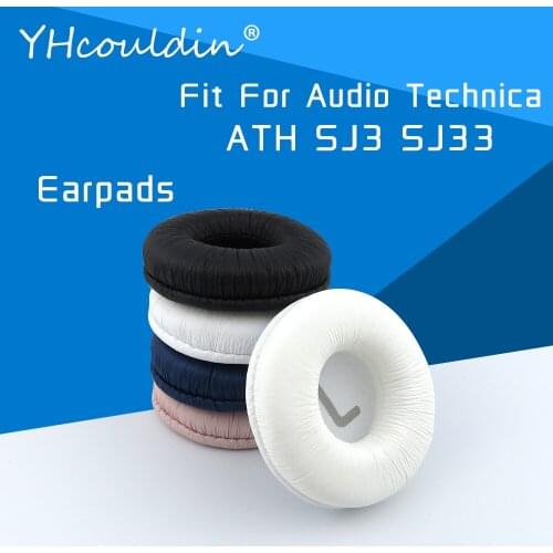 Earpads For Audio Technica ATH SJ3 SJ33 Headphone Accessaries Replacement Ear Cushions Wrinkled Leather Material