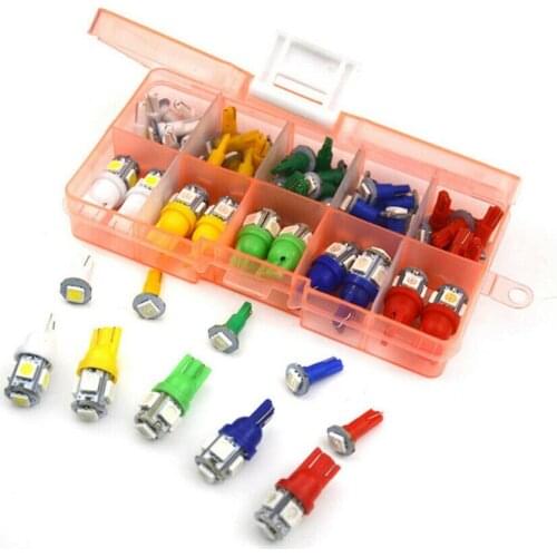 70Pcs/set 12V Car LED 5050SMD T5 T10 Dashboard Light Bulb LED Instrument Panel Cluster Plug Dash Light Bulb Indicator