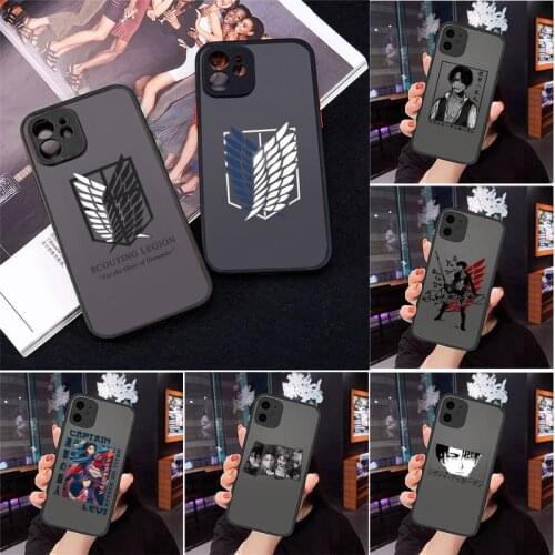Attack On Titan Japanese Anime Phone Cases matte transparent For iphone 7 8 11 12 plus mini x xs xr pro max cover