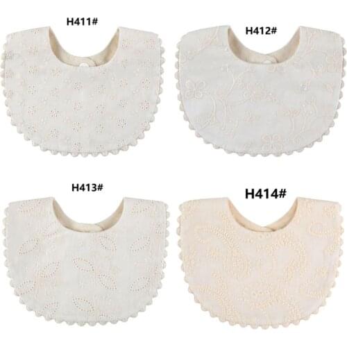 Baby Bibs Newborn Embroidery Floral Princess Cotton Bandana Feeding Saliva Towel GXMB