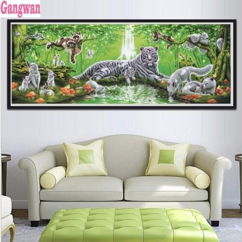 Wild animals 5d diy Diamond Painting Cross Stitch tiger rubbit Raccoon fox 3d picture diamond Embroidery full Square/Round drill