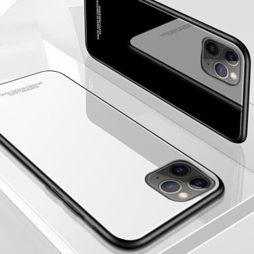 For Apple iphone 11 Pro Max Case Luxury Hard Tempered Glass Protective Back Cover Case for iphone XS Max XR 6 6S 7 8 Plus shell