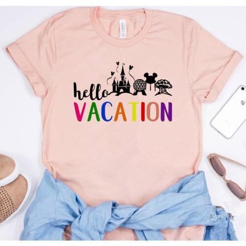 Home Castle Vacation T-shirt Cute Mouse Micky Graphic Tee Cute Minnie Magic Kingdom Epcot Shirt Girls Harajuku Tops