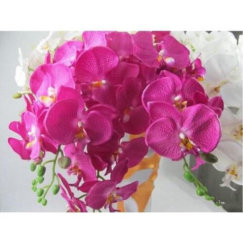 Elegant Dancing Phalaenopsis Artificial Silk Flowers Christmas Home Ornament Bouquet Wedding Centerpieces Decorations Supplies
