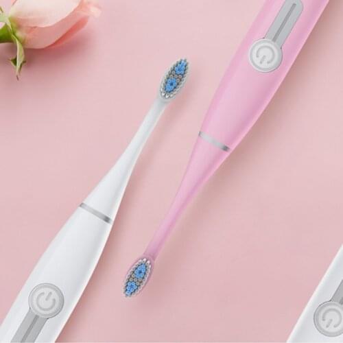 Sonic Battery Electric Toothbrush Adults Sonic Waterproof Whitening Teeth Oral Hygiene Brush Replacement Heads Set