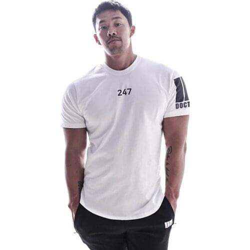 247 Summer new 100% cotton white solid t shirt men causal o-neck basic t-shirt male high quality classical tops 190449