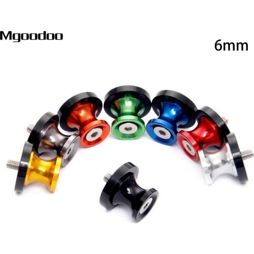 Mgoodoo 6mm CNC Motorcycle Swingarm Spools Slider Stand Screws Aluminum For Yamaha YZF R1 R3 R6 R6S FZ6 FZ8 FZ1 Honda Kawasaki