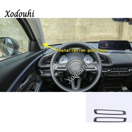 Car Body Garnish Cover Frame Lamp Trim Stainless steel Front Air Condition Outlet Vent 2pcs For Mazda CX-30 CX30 2020 2021