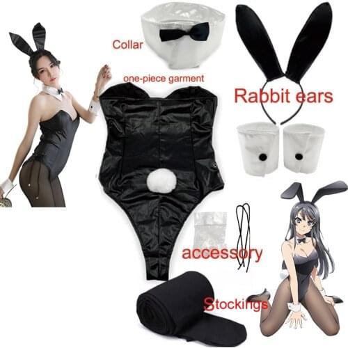 Seishun Buta Yarou wa Bunny Girl Maid Cosplay Costume Senpai no Yume wo Minai Mai Sakurajima Sexy Women Jumpsuit Cos Party gift