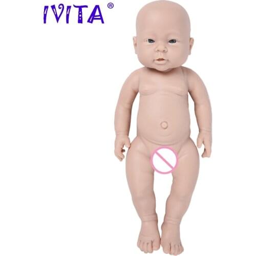 IVITA WG1503 41cm(16inch) 2000g Full Silicone Reborn Baby Doll Unpainted Unfinished Soft Dolls DIY Blank Toys Kit for Children