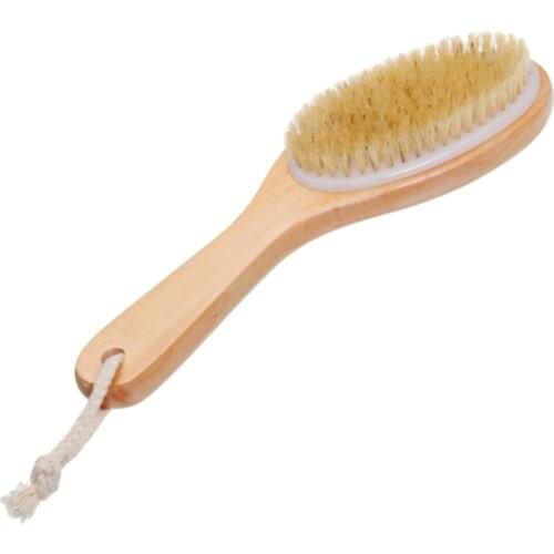 Body Natural Bristle Dry Skin Exfoliation Brush Massager Bath Shower Scrubber
