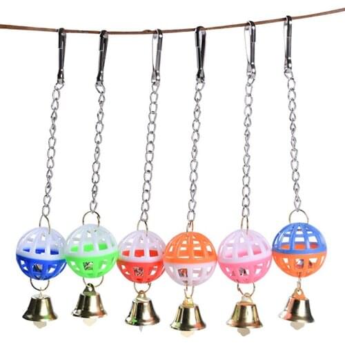 Cute Parrot Toys Pet Bird Parakeet Climb Bite Chew With Hanging Swing Bell Ball Bird Toy Pet Supplies For Parakeet Cockati