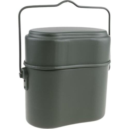 X7AC Germany Military Green 3pcs in 1 Camping Cookware Cook Set Hiking Survival Bento Lunch Boxes Pot/Bowl