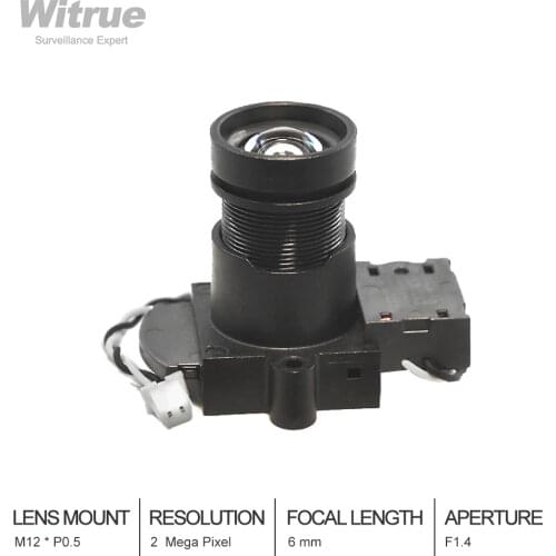 Witrue HD CCTV Lens 6mm 2 Megapixel1080P M12 * P0.5 Mount F1.4 Aperture 1/2.7" for Security CCTV Cameras