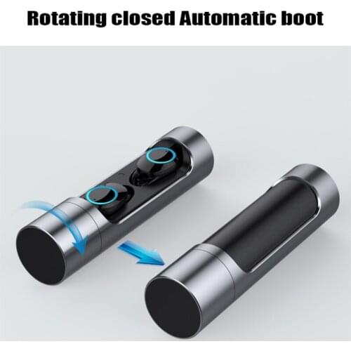 True Wireless Bluetooth Earbuds Touch Control Waterproof IPX7 With Mic Sport TWS V5.0 Headphones 800mAh Rotatable Charging Case