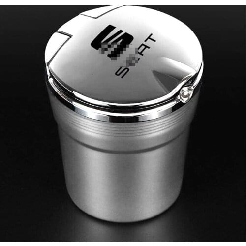 Car Ashtray With Led Light Cigarette Smoke Travel Remover For SEAT Ibiza 6j Leno Arona Altea Ateca 6l FR XI Alhambra Accessories