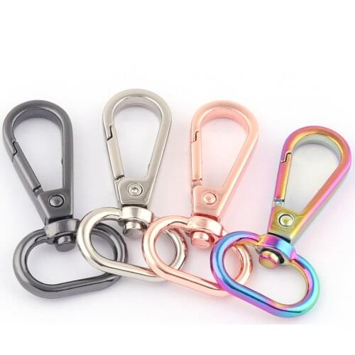 Rainbow Swivel Clasp 20mm Snap Hook Rose gold Dog collar Buckles Metal Lanyard Hook Lobster Clasps for Bag,Tote,Purse