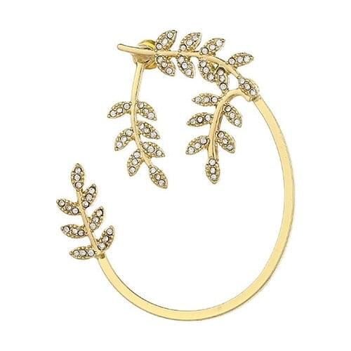 Roza New Niche Metal Creative Leaf Earrings Silver Needle Chic Retro