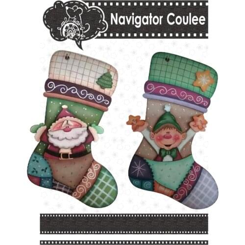 Christmas old man socks metal cutting mold and stamp mold scrapbook decoration card layered photo album background DIY craft