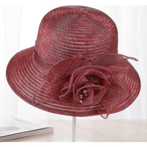 New Pearls Sun Protection Hat Female Summer Lace Floral Sun Hat Anti-UV Beach Hat Folding Wide Church Hat