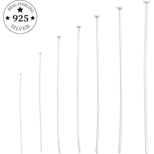 925 Sterling Silver Findings Flat Head Pins 15-50mm T-Shaped Flat Head Pins For DIY Jewelry Making Findings Supplies