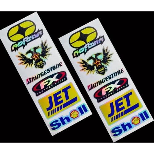 Red-Bull Laser Rainbow helmet motorcycle moto bike Reflective Sticker Decal Waterproof