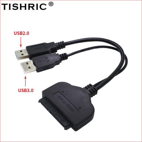 TISHRIC Sata To Usb 3.0 Computer Cables Connectors 7 15 22 Pin Usb Sata Adapter External Power Hard Disk Optical Drive Cable