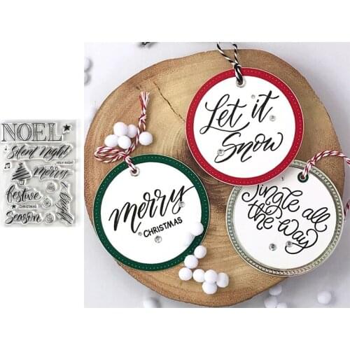 Merry&Bright Silent Night Clear Stamps For DIY Scrapbooking Card Making Noel Festive Season New Clear Transparent Silicone Stamp