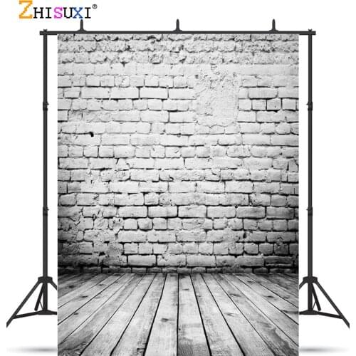 Vinyl Custom Vintage Brick Wall Photography Backdrops Wooden Floor Graffiti Photo Background Studio Prop 21622 SLZQ-01