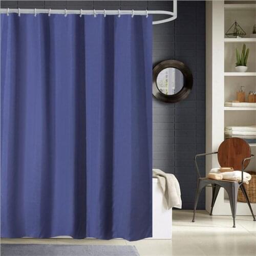 Dafield Polyester Fabric Cloth Solid Color Black White Gray Navy Red Blue Cheap Bathroom Mildew Resistant Shower Curtain White