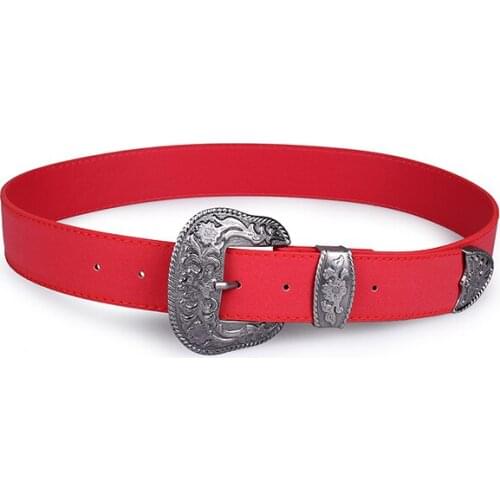 Angry Snake Womens Belt Fashion Grace High Quality Red belt Comfort Suede Retro Vintage Metal lady belt