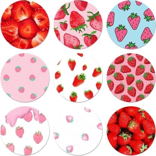 Delicious fruit strawberry Icons Pins Badge Decoration Brooches Metal Badges For Clothes Backpack Decoration 58mm