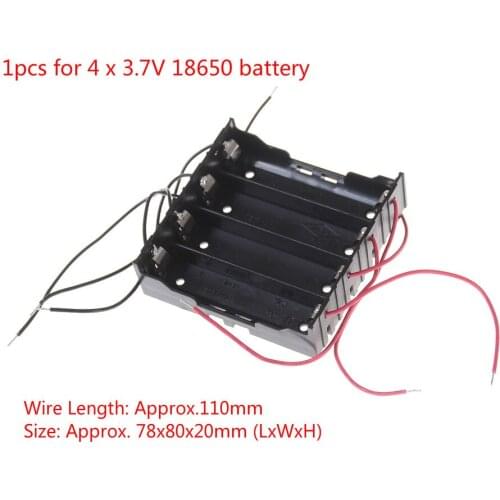 1/5pcs 4x3.7v 3x3.7v 18650 6x1.5VAA 2xAA 3V 1.5VAA Battery Holder Case Box With ON OFF Switch Black Bateria Externa Para Celular