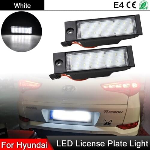 1 Pair For Hyundai Tucson 2015-2018 For IX35 2015-2018 For Kia Forte Sedan 2019-up White LED Number License Plate Light