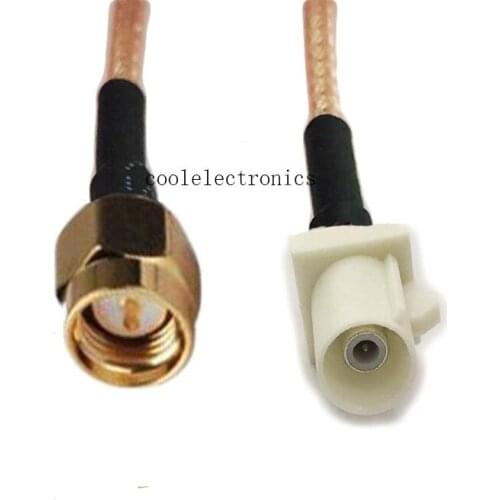 10pcs White Fakra B Male to SMA Male for GPS Antenna RG316 Extension Pigtail Cable 50ohm 10/15/20/30/50cm 1/2/3m